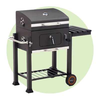 Barbecue a Carbonella 160x65x107,5 h cm in Metallo Nero