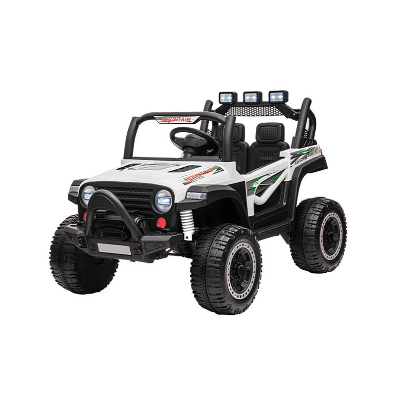 Macchina Elettrica per Bambini 12V Fuoristrada Offroad Mountain Bianco -1