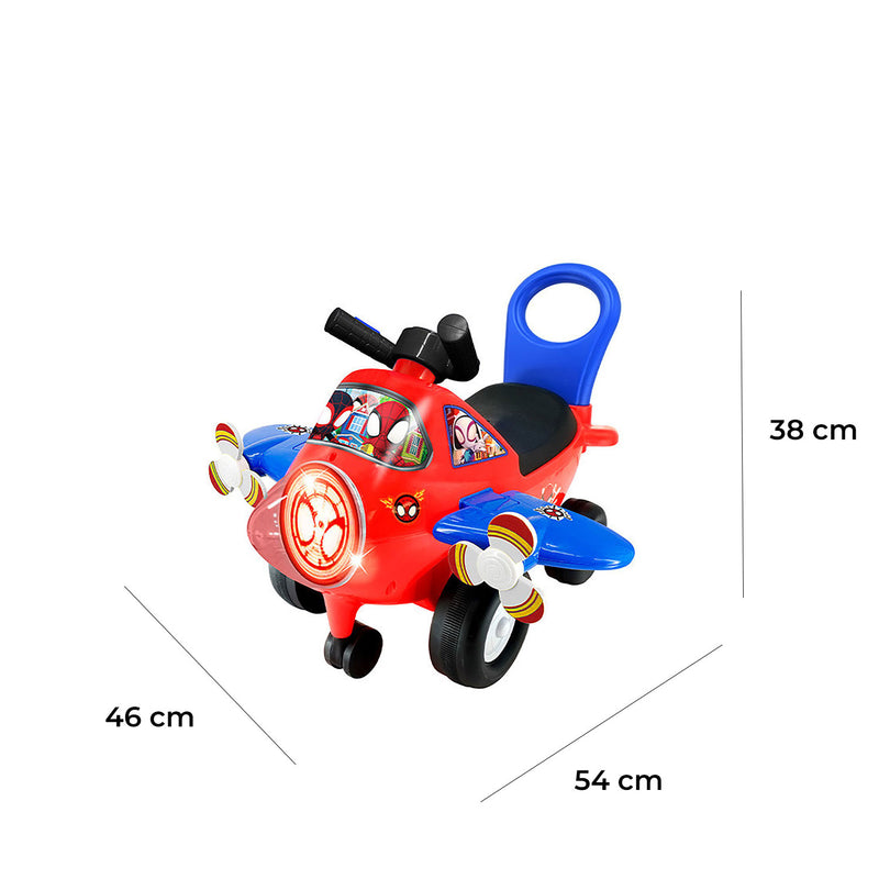 Aereo Cavalcabile 54x46x38 cm per Bambini Spidey Rosso -3