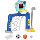 Rete da Calcio Canestro Basket Set Golf Gioco per Bambini Altezza Regolabile 60,4-68 cm  -1