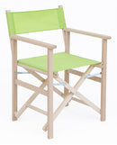 Sedia Regista Pieghevole da Giardino 55x57xh85 cm in Legno Faggio Massello Verde Acido-1