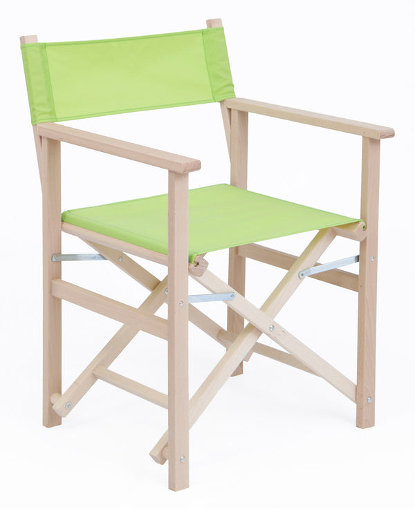 Sedia Regista Pieghevole da Giardino 55x57xh85 cm in Legno Faggio Massello Verde Acido sconto