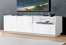 Mobile TV 2 Ante 1 Cassetto 150x43x46 cm Vega Bianco Lucido-2