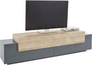 Mobile Tv 2 Ante a Ribalta 200x45x51,5 cm Coro Grigio Antracite Opaco/Rovere Wotan  -2