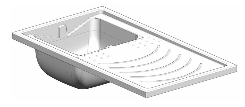 Lavatoio e Coprilavatrice in PVC 109x60x89 cm Forlani Tidy Bianco Lato Destro-9