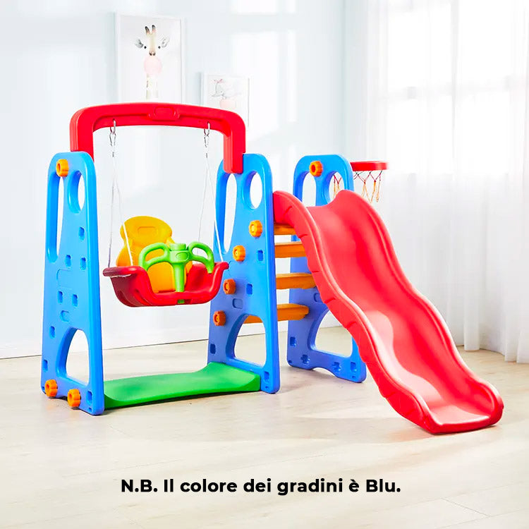 Castello 3 in 1 Canestro, Scivolo e Altalena Kids Joy Baby Park-8