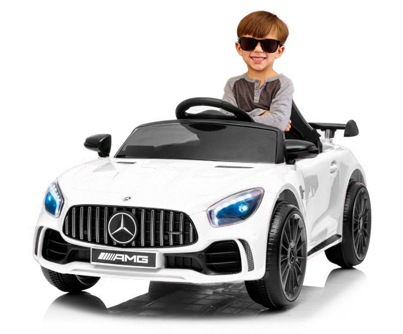 Macchina Elettrica per Bambini 12V con Licenza Mercedes GTR Small AMG Bianca-9