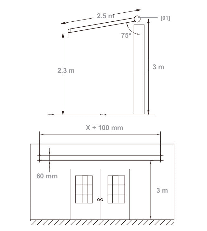 Tenda da Sole Barra Quadra 2x2,5m Tessuto in Poliestere Marrone-3