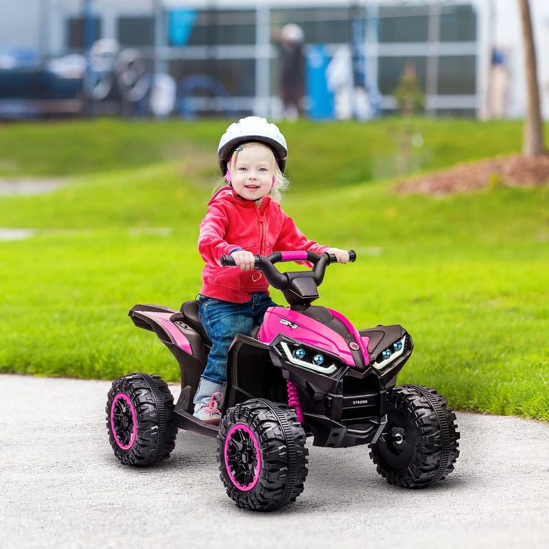 Quad Elettrico per Bambini 12V 2 Velocità Fari LED Rosa -2