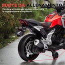 Moto Elettrica per Bambini Licenza Honda con Fari e Rotelle Rosso  -6