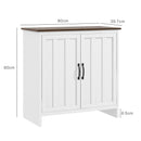 Credenza a 2 Ante Perlinate Ripiano Regolabile 80x39,7x80 cm Bianco -3