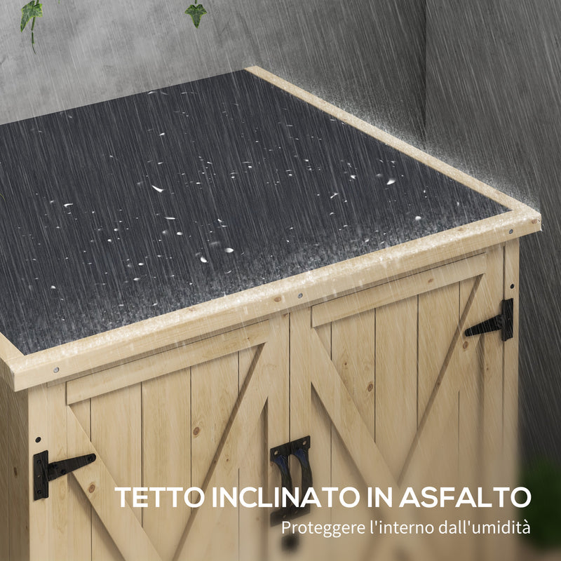 Armadio da Esterno con Ripiano Interno 77.5x88x90 cm in Legno di Abete -5