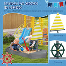 Sabbiera per Bambini 3-8 Anni a forma di Barca 190x90x138 cm in Legno di Abete e Poliestere-4