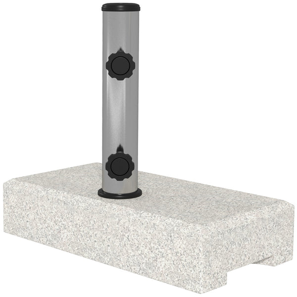 Base per Ombrellone da Giardino 25kg 45x22.5x40 cm in Granito e Acciaio Inox Grigia sconto