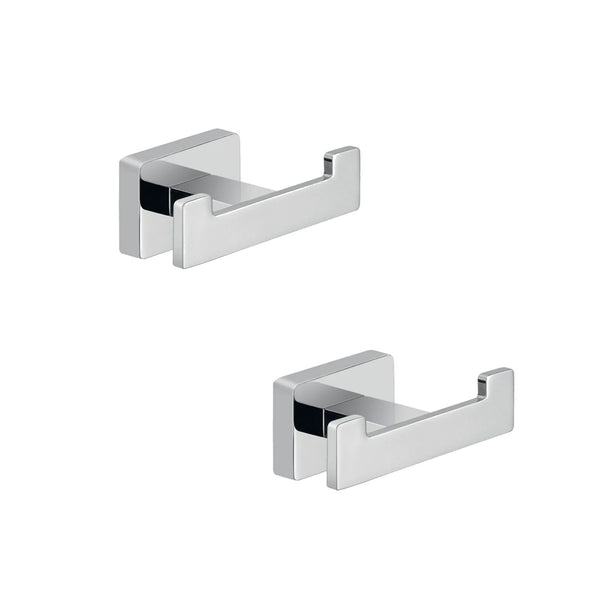 Set 2 Appendini Bagno 3,5x8,8x4,5 cm con Doppio Gancio Cromato Bonussi prezzo