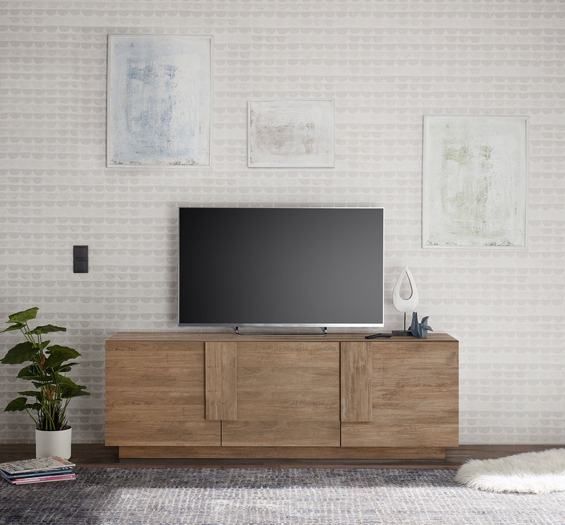 Mobile TV Moderno 3 Ante Jupiter 182x44x63 cm Noce Mercure-2