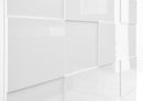 Madia Moderna 2 Ante Design a Scacchi Modello Dama 121x42x111 cm Bianco Lucido-4