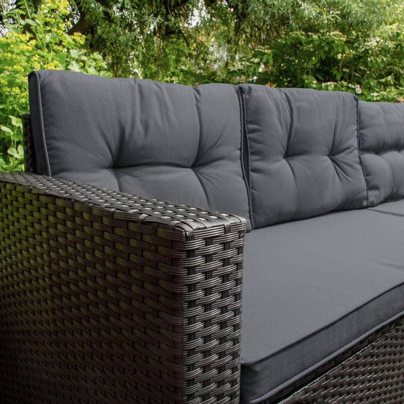 Set Salotto da Giardino 240x186x70 cm ad Angolo con Tavolo in Rattan Nero-4