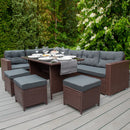 Set Salotto da Giardino 240x186x70 cm ad Angolo con Tavolo in Rattan Marrone-2