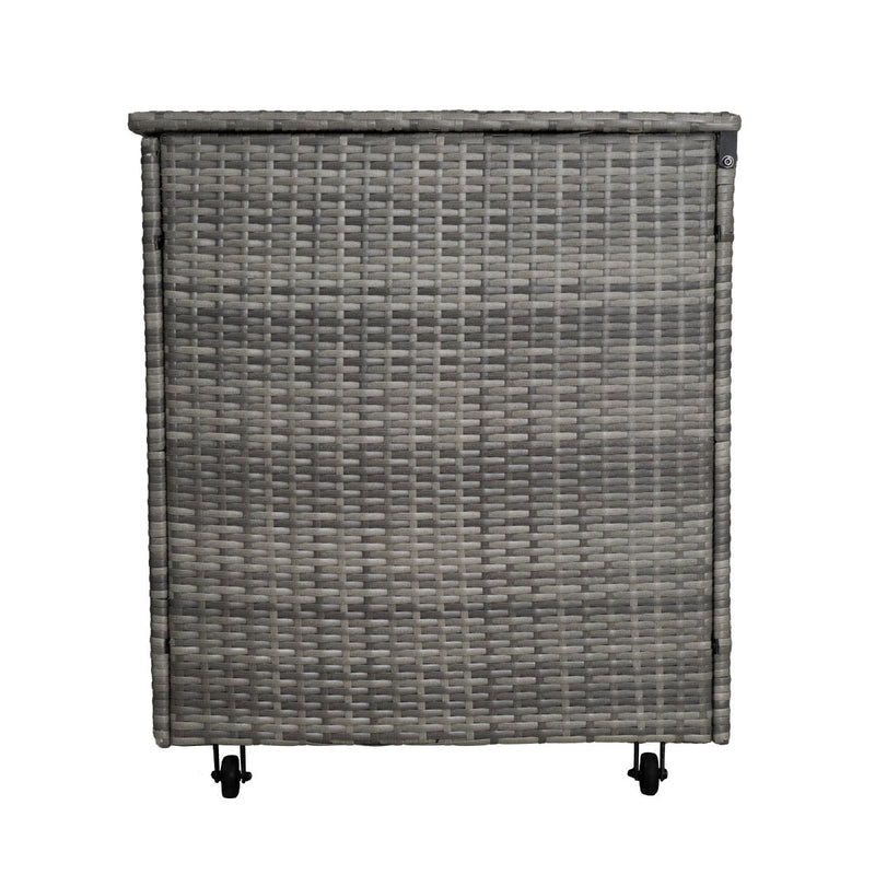 Baule da Esterno 138x70x80 cm in Rattan con Borsa Impermeabile Grigio -7