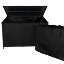 Set Salotto da Giardino 240x186x70 cm ad Angolo con Tavolo e Box Contenitore in Rattan Nero-8