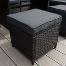 Set Salotto da Giardino 240x186x70 cm ad Angolo con Tavolo e Box Contenitore in Rattan Nero-5