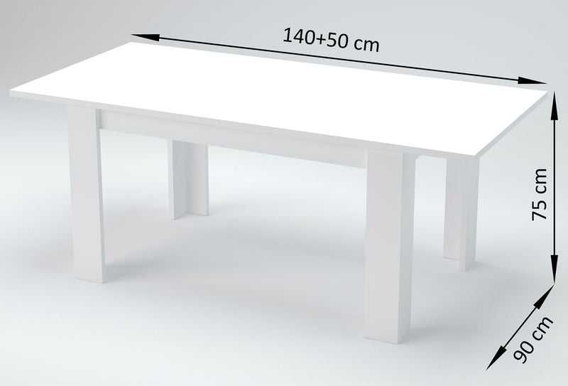 Tavolo Allungabile 90x140/190x75 cm Jesi Larice bianco-4