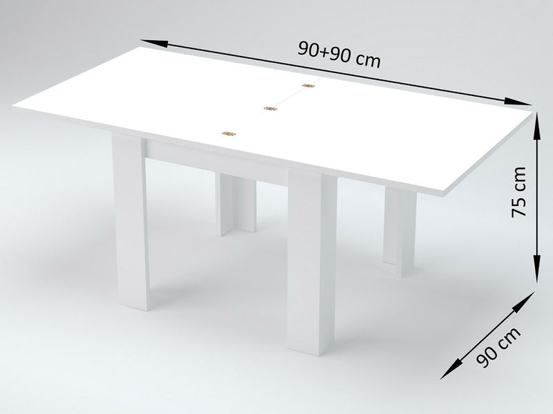 Tavolo Allungabile 90x90/180x75 cm Jesi Larice bianco-4