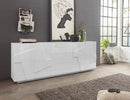 Credenza 4 Ante + 3 Cassetti 224,1x44,2x86 cm Ping Bianco Lucido-2