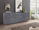 Credenza 4 Ante + 3 Cassetti 224,1x44,2x86 cm Ping Ardesia-5