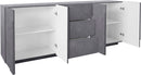 Credenza 4 Ante + 3 Cassetti 224,1x44,2x86 cm Ping Ardesia-3