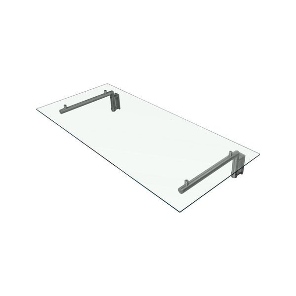 online Pensilina Tettoia 120x80x0,8 cm in Vetro con Staffe in Acciaio