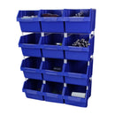 Set 12 Contenitori a Bocca di Lupo 28x42,5x26 cm in Plastica max 50 kg Blu -1