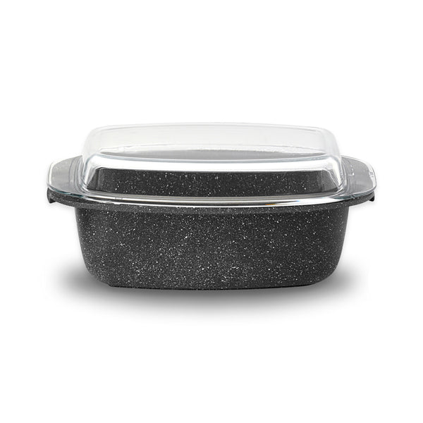 sconto Casseruola Rettangolare con Coperchio in Vetro Antiaderente 33x22 cm Olympia Hard Cook