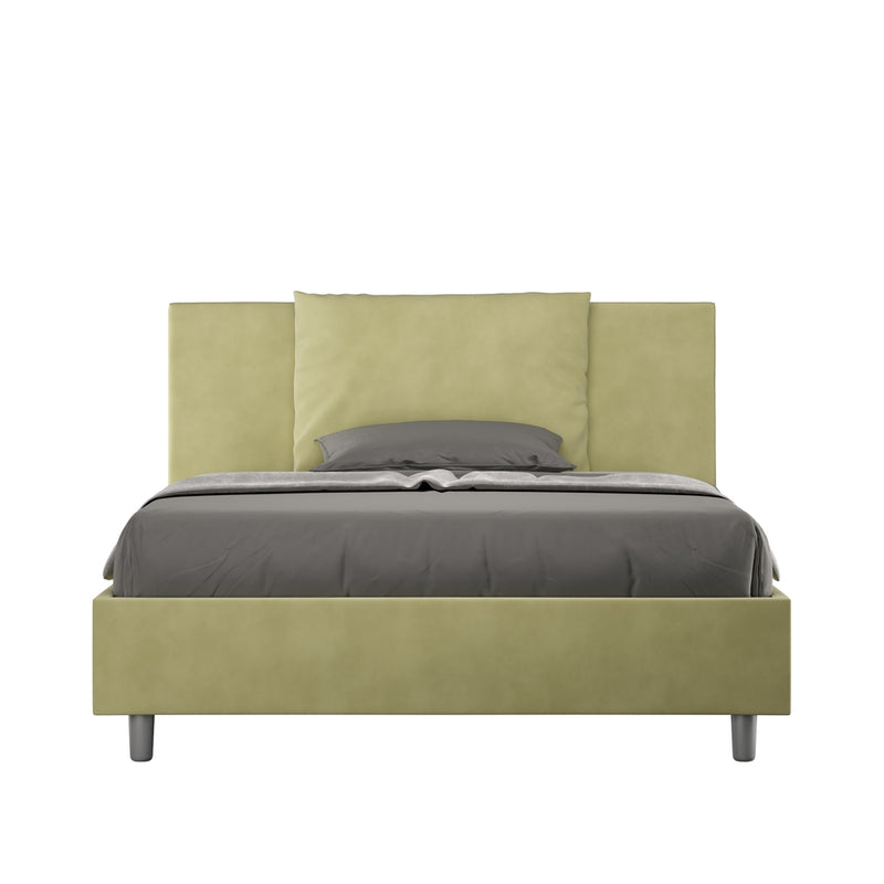 Letto 1 Piazza e Mezzo 130x190 cm con Rete e Contenitore Antea Tè Verde-1