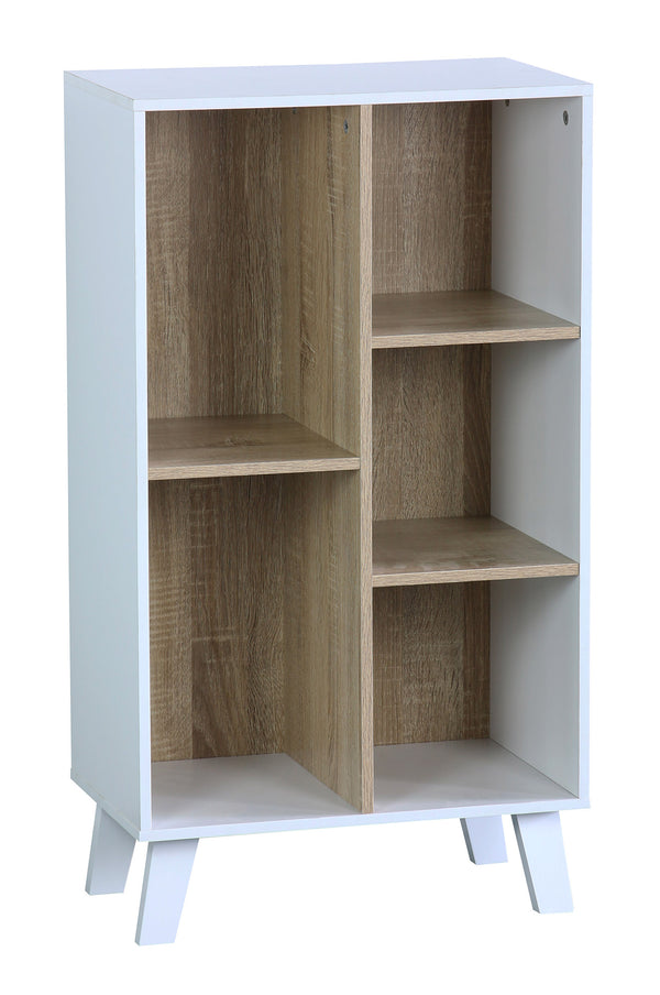 acquista Libreria 5 Ripiani 50x30x90 cm in Pannello Truciolare Bianco/Sonoma