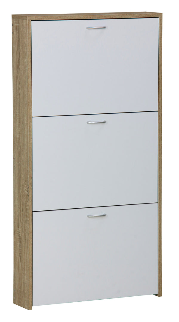 prezzo Scarpiera 3 Ante 60x14,5x116 cm in Pannello Truciolare Bianco/Sonoma