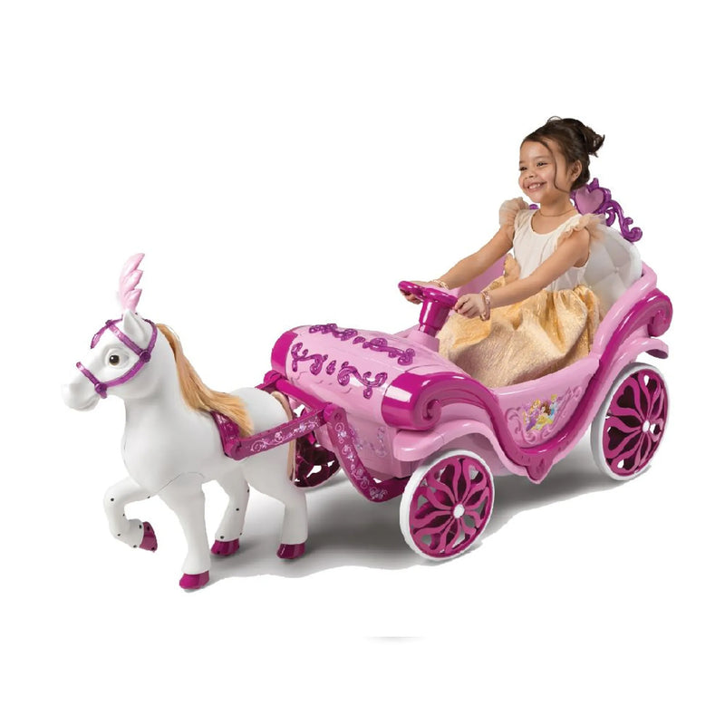 Carrozza Elettrica per Bambine 132x72x87 cm 6v con Licenza Disney Princess -8