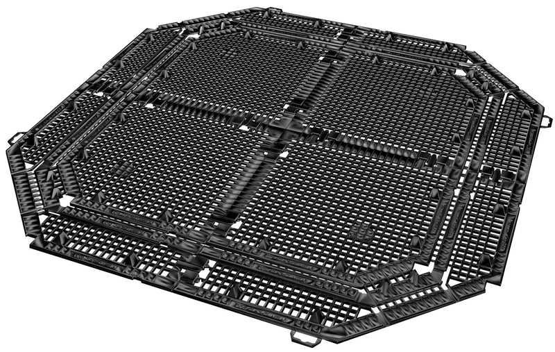 Griglia di Fondo per Compostiera da Giardino 80x80 cm in Plastica Nera-1