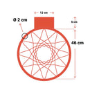 Canestro da Basket Ø 46 cm in Metallo Regolamentare USA Rosso-4