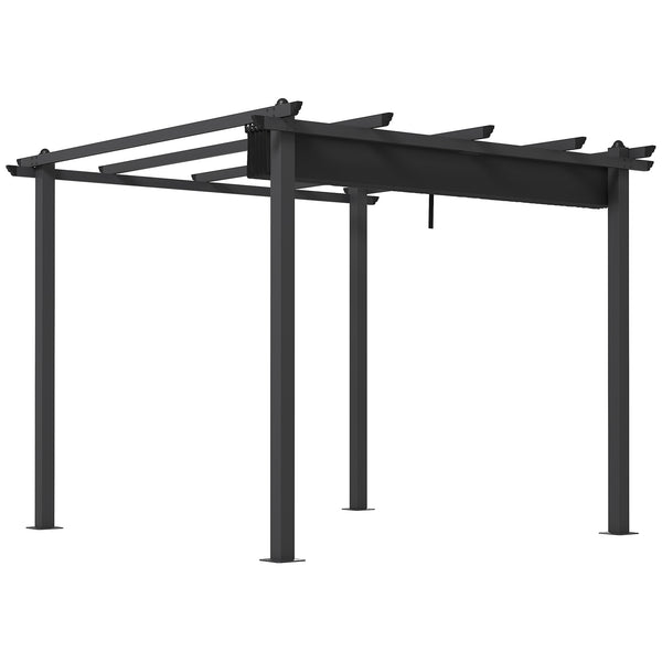 prezzo Pergola Gazebo 3x3 m con 8 Fori di Drenaggio in Alluminio Metallo e Poliestere Grigio Scuro