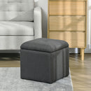 Pouf Contenitore 39x39x39 cm in Tessuto Teddy Grigio  -2