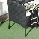 Divano da Giardino a 2 Posti con Cuscino e Braccioli 100x54x80cm in Rattan PE e Acciaio Nero-8