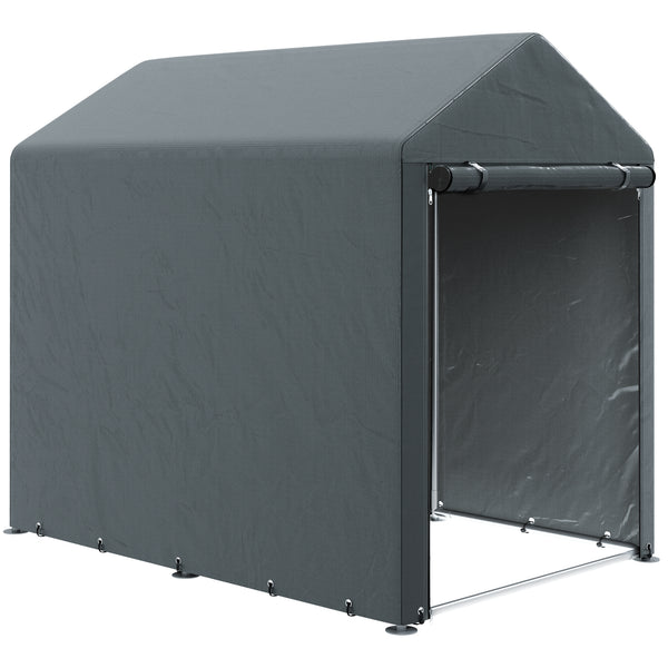 Capanno Box per Attrezzi da Giardino 120x179x165 cm Tenda in PE anti UV e Metallo Grigio scuro online