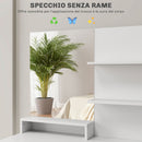 Consolle Trucco con Specchio e Sgabello 80x40x132 cm Bianco   -6