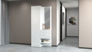 Mobile Ingresso 2 Armadietti e Specchio 90x35x191 cm Kompact Bianco Lucido  -1