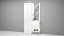 Mobile Ingresso 2 Armadietti e Specchio 90x35x191 cm Kompact Bianco Lucido  -2