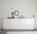 Madia Design Moderno 4 Ante Jupiter 241x44x90 cm Bianco laccato lucido-2