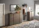 Mobile Multiuso 4 Ante con 10 Ripiani 140x35x111 cm Frame Bronzo e Mercure-4