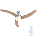 Ventilatore da Soffitto 3 Pale Legno con Lampada e Telecomando Diametro 122cm-1